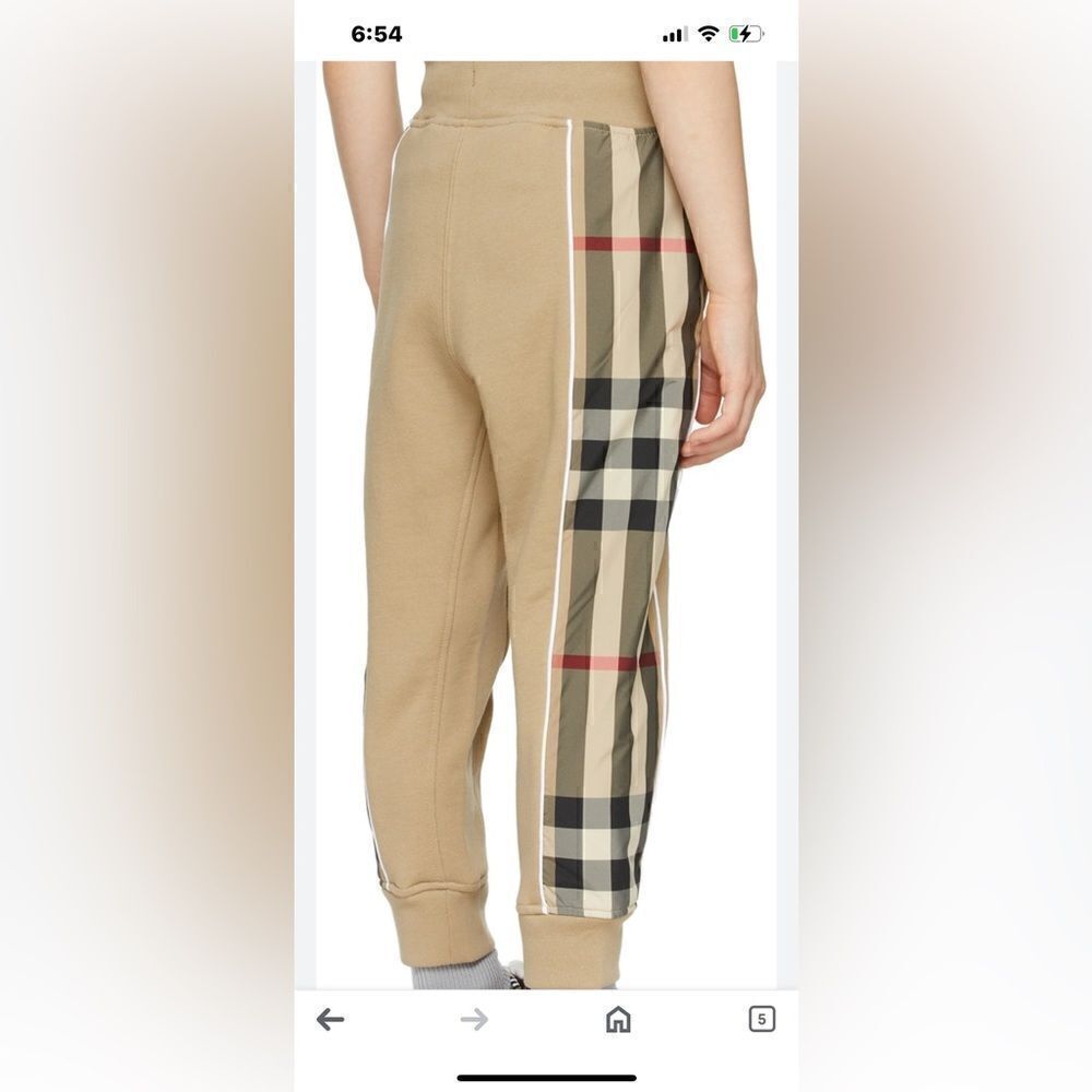 Kids Burberry vintage check 100% cotton sweatpants size 12yr  152cm - Picture 2 of 11